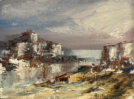 Art work by Romano Aloigi Paesaggio - oil table 